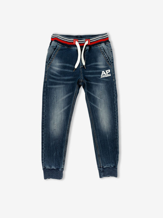 Picture of BJO13 JEANS HAVING ELASTIC WAISTBAND AND LOWER ELASTIC